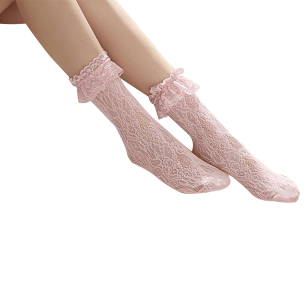 1x NEW Women Fancy Retro Crochet Linen Trim Ruffle Frilly Fashion Short Socks
